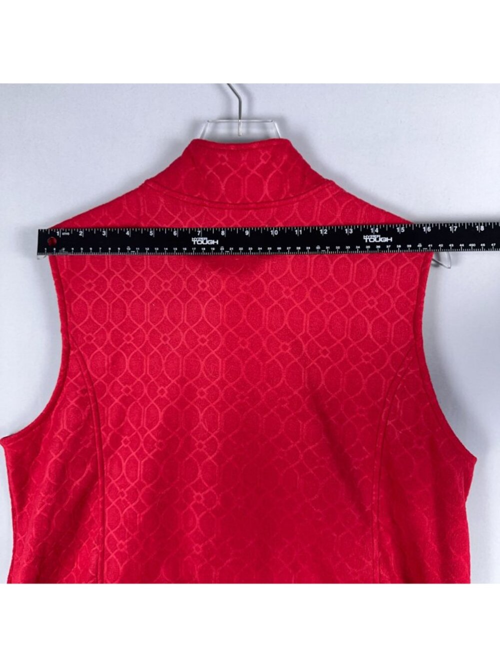 Croft & Barrow Vest Size XL Red Quilted Full-Zip Sleeveless Geometric Pattern - Picture 9 of 10